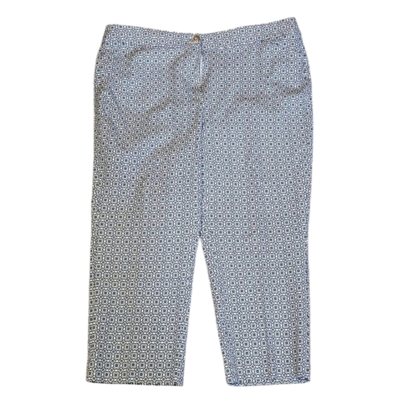 Chicos sz 2.5 blue pattern crop pants sz 14 WP41 - Picture 1 of 6